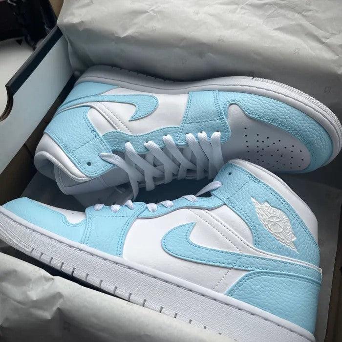 Custom Jordans Blue White-shecustomize
