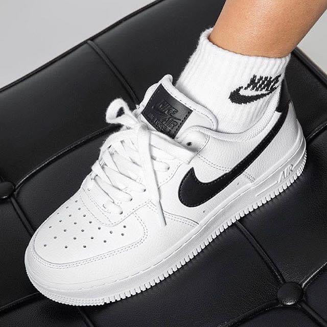 Black Swoosh Custom Air Force 1s-shecustomize
