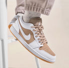 Beige White Custom Air Jordan 1 Low-shecustomize