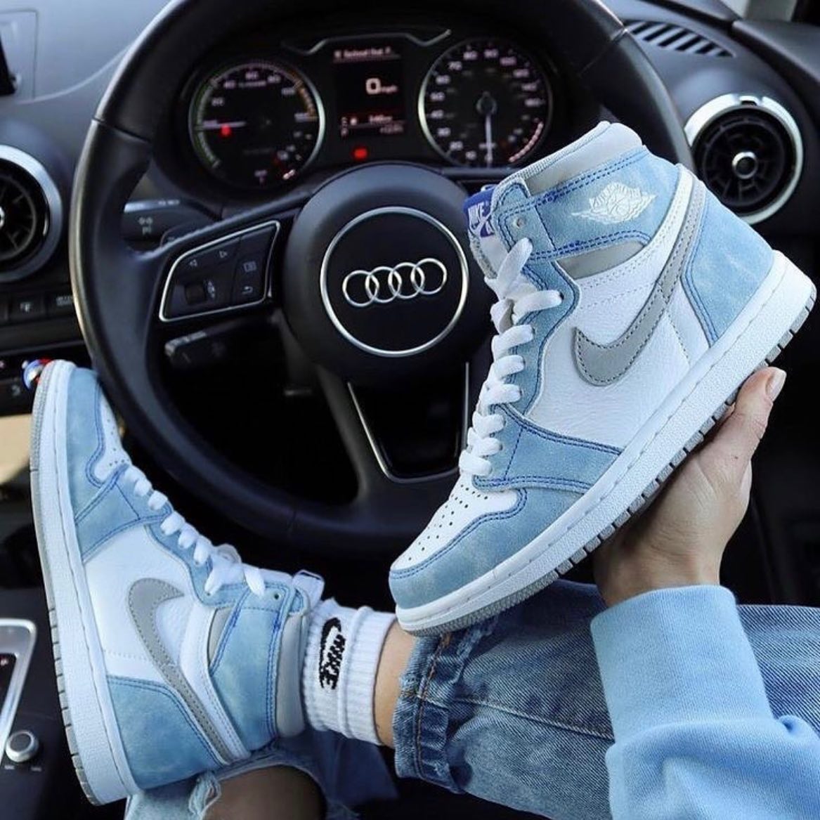 Blue Gray Custom Air Jordan 1 Mid-shecustomize