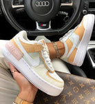 Beige Pink Pixel Custom Air Force 1s Shadow-shecustomize