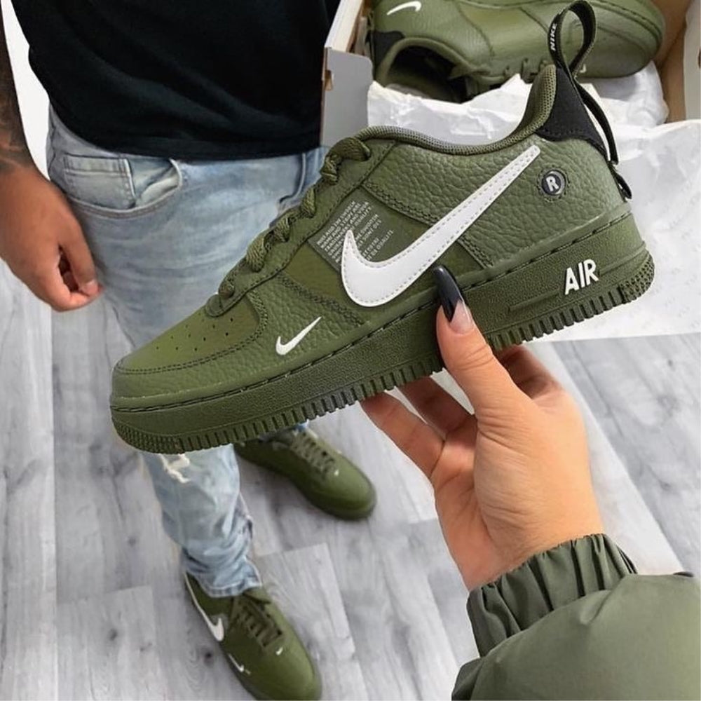 Green White Custom Air Force 1s-shecustomize