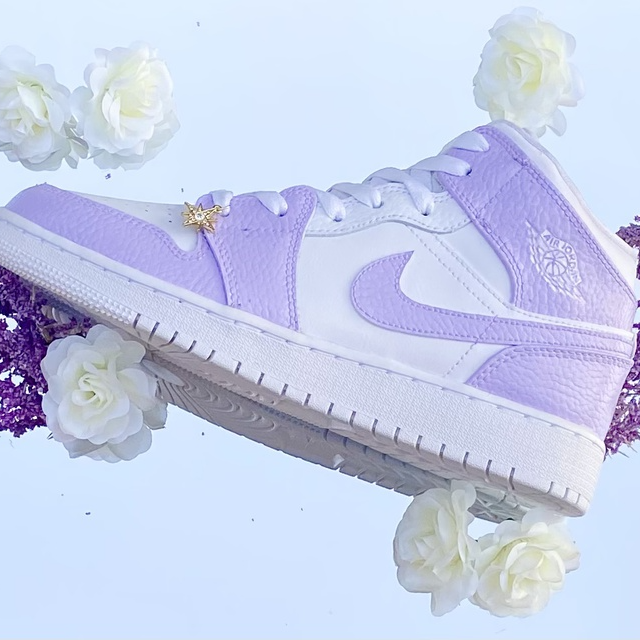 Custom Jordans Purple White Hexagram Pendant