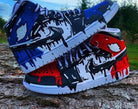 Custom Air Jordan 1 Red Blue Cartoon Drip-shecustomize