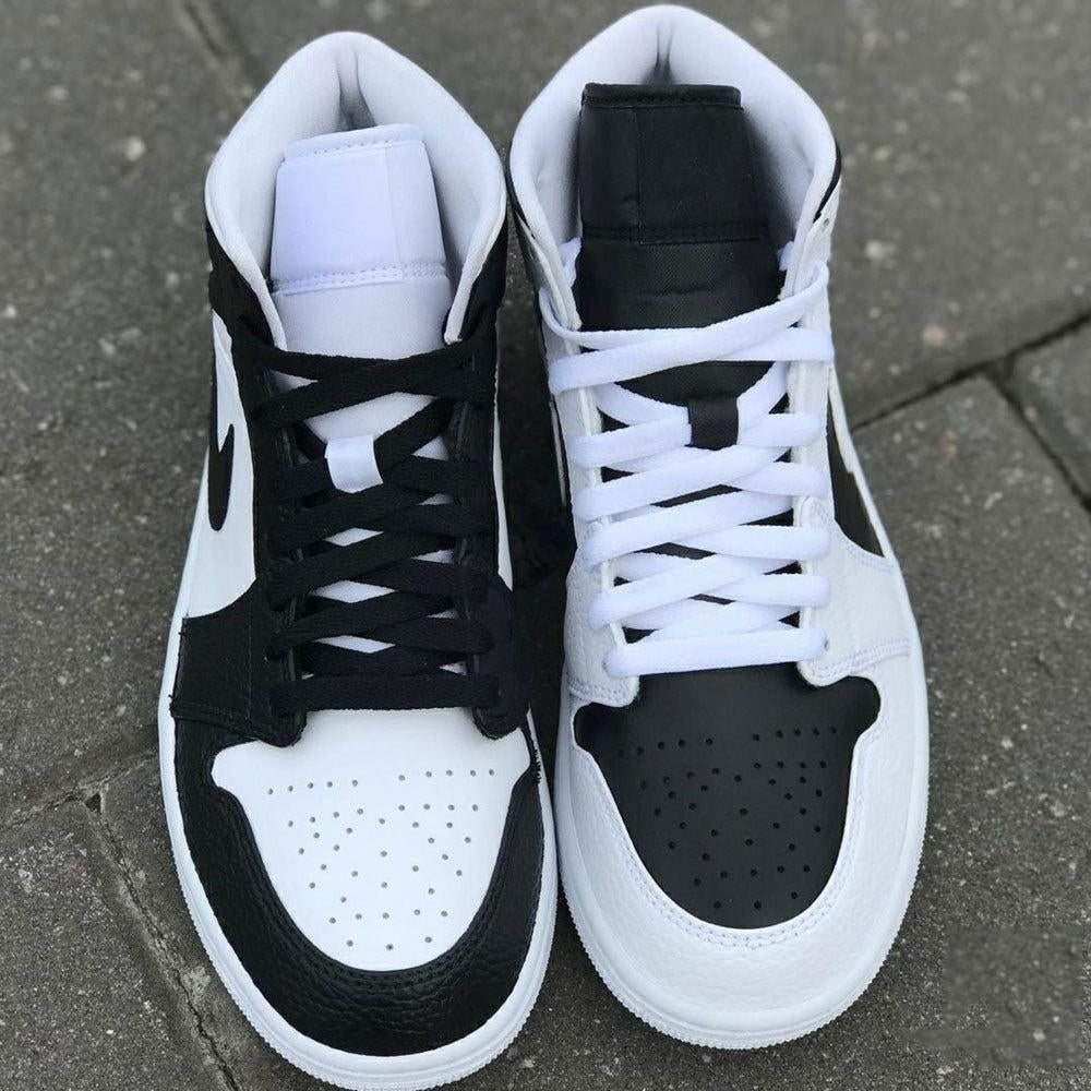 Black White Custom Air Jordan 1-shecustomize