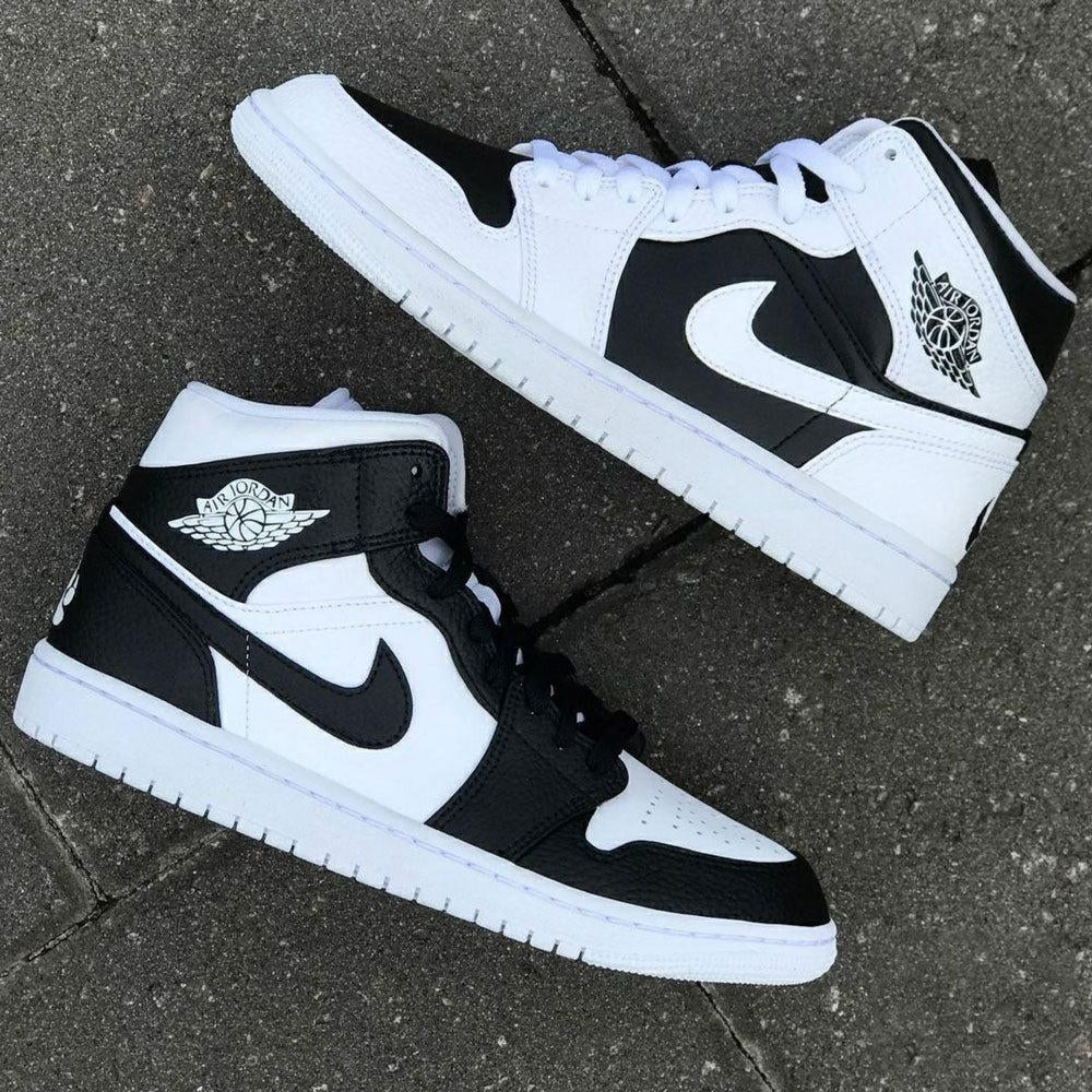 Black White Custom Air Jordan 1-shecustomize