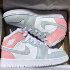 Custom Jordans Grey Pink White-shecustomize