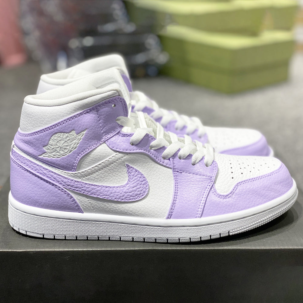 Custom Jordans Purple White-shecustomize