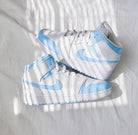 Custom Jordans White Baby Blue-shecustomize