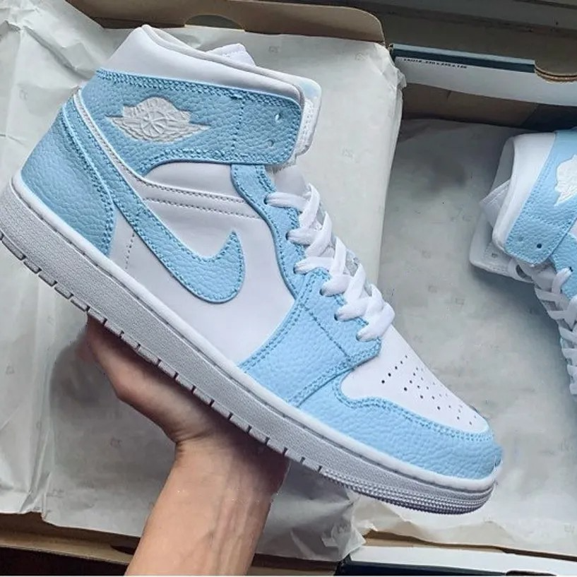 Custom Jordans Blue White
