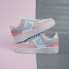 Baby Blue Pink Air Force 1s Custom Shoes Sneakers-shecustomize