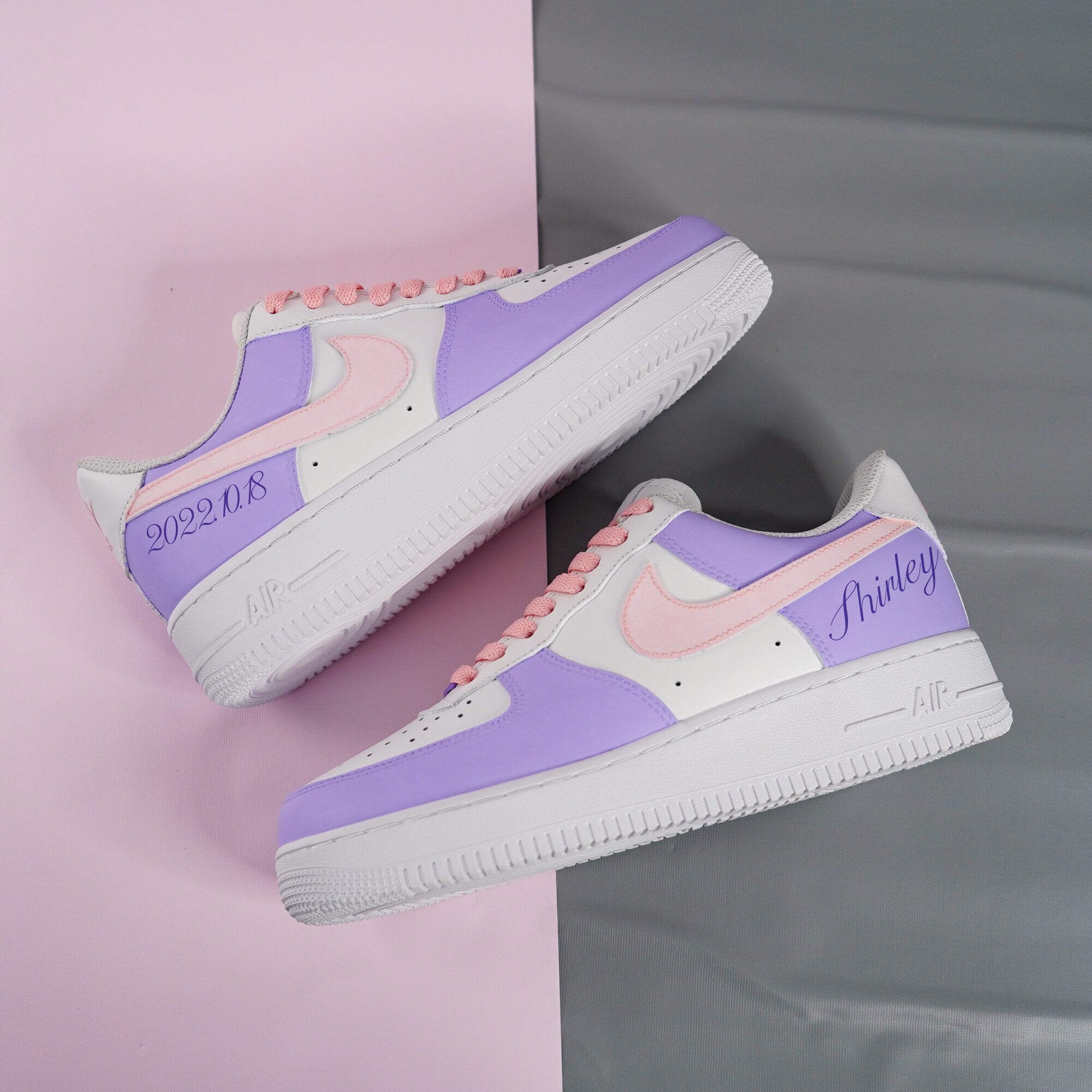 Purple Pink Air Force 1s Custom Shoes Sneakers-shecustomize