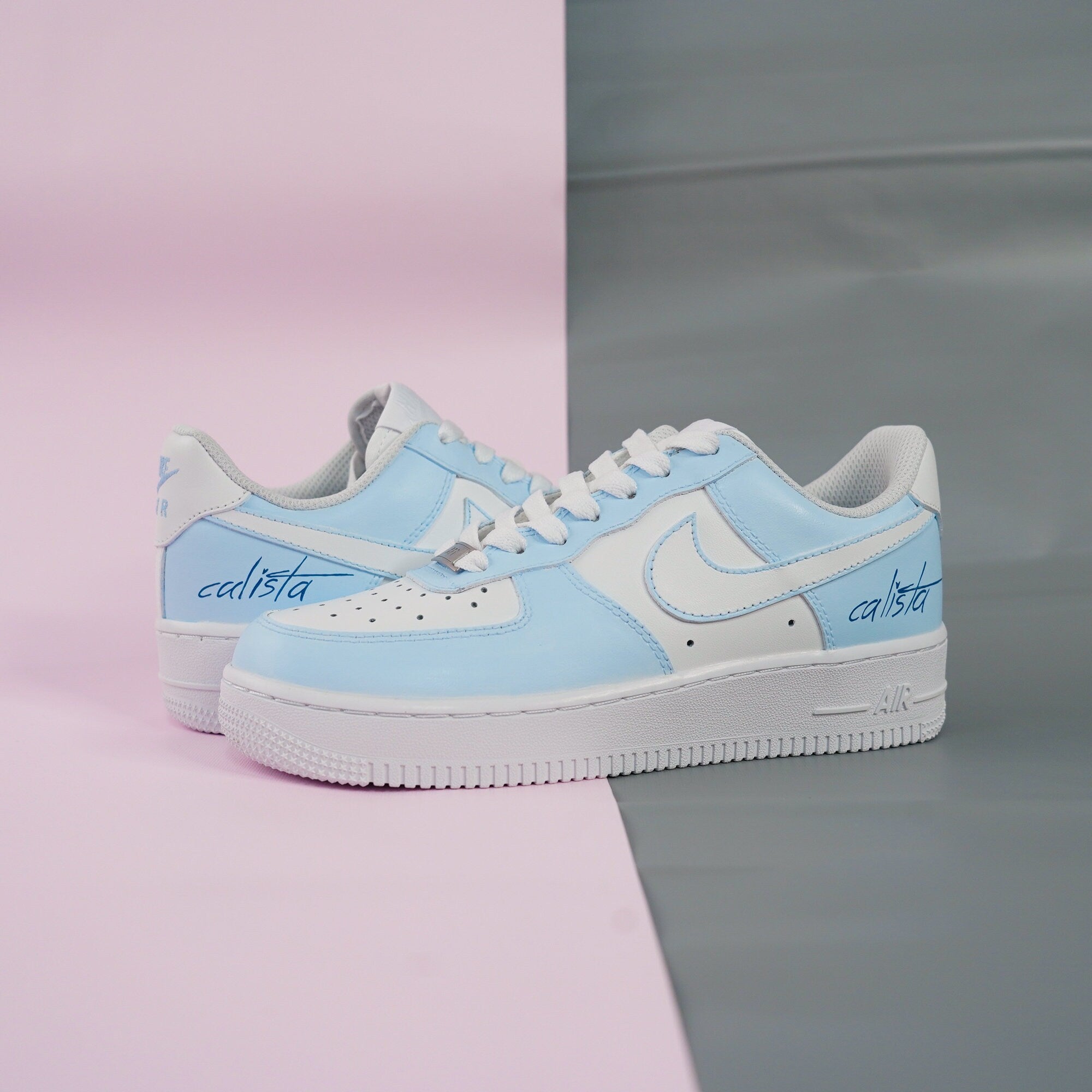 Baby Blue Air Force 1s Custom Shoes Sneakers-shecustomize