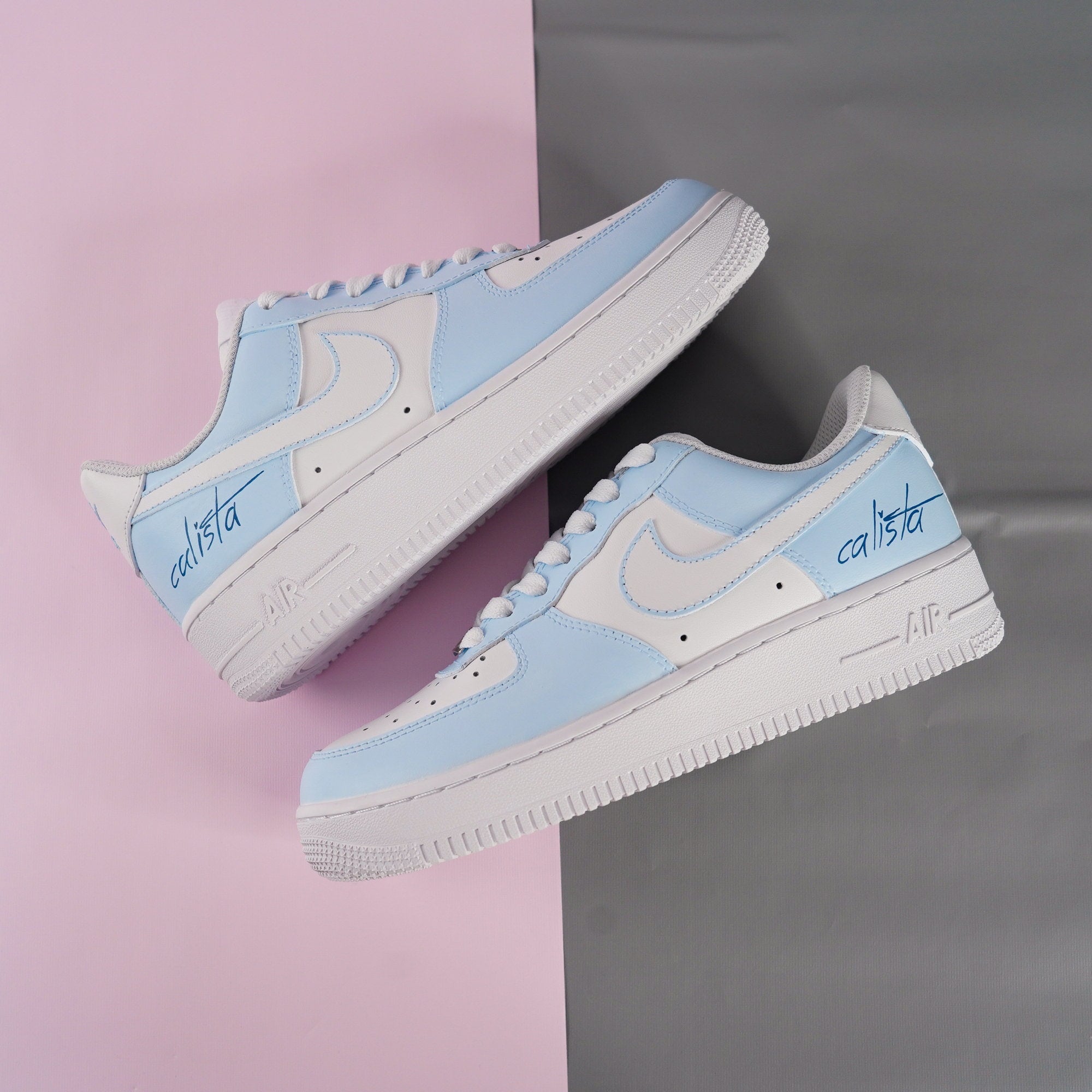 Baby Blue Air Force 1s Custom Shoes Sneakers-shecustomize