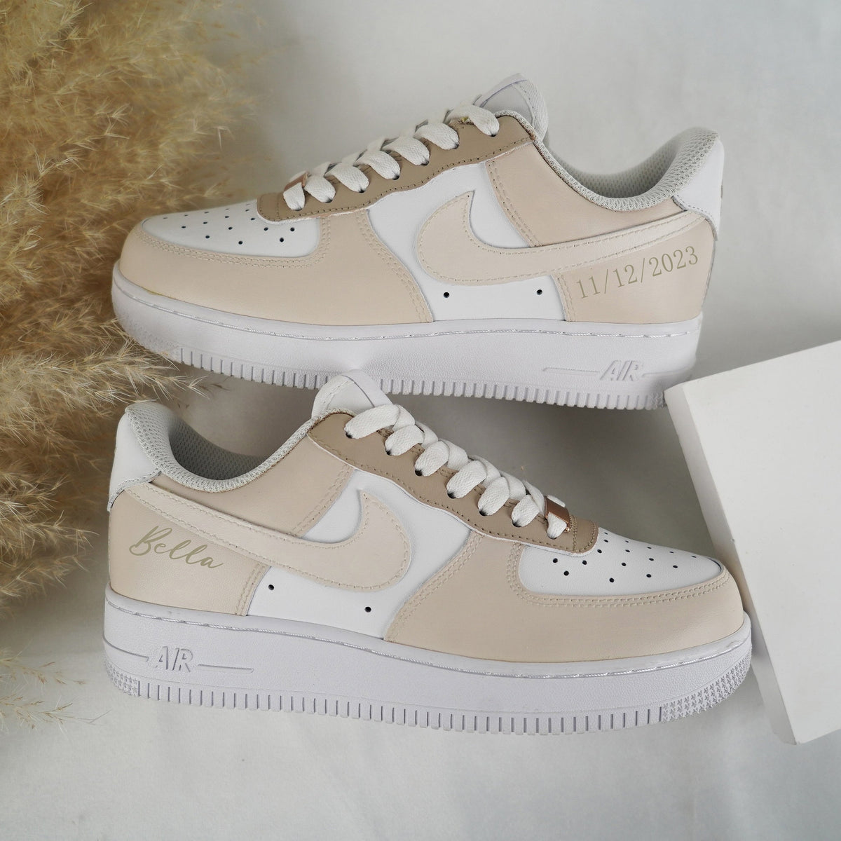 beige airforce 1s
