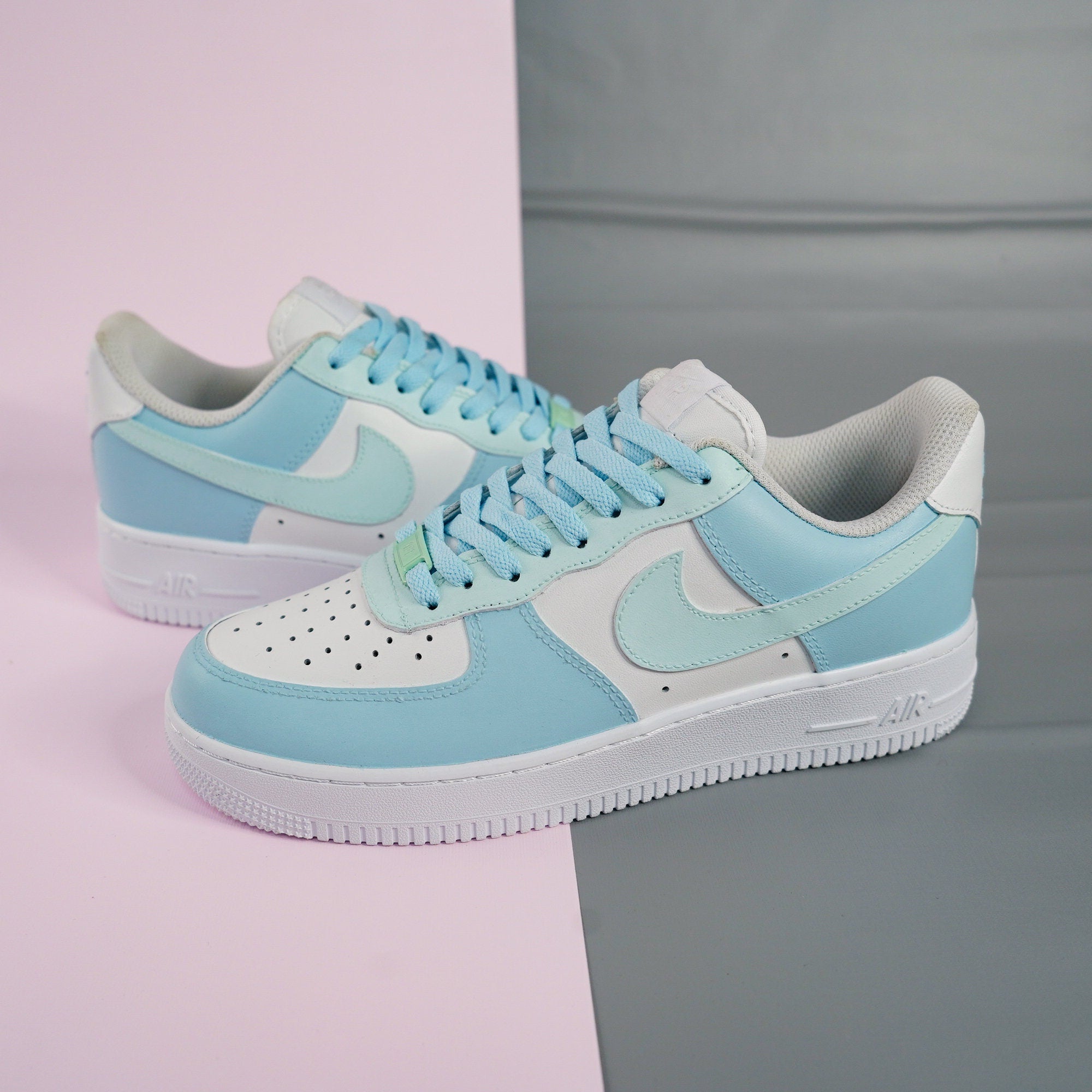 Blue Air Force 1s Custom Shoes Sneakers-shecustomize