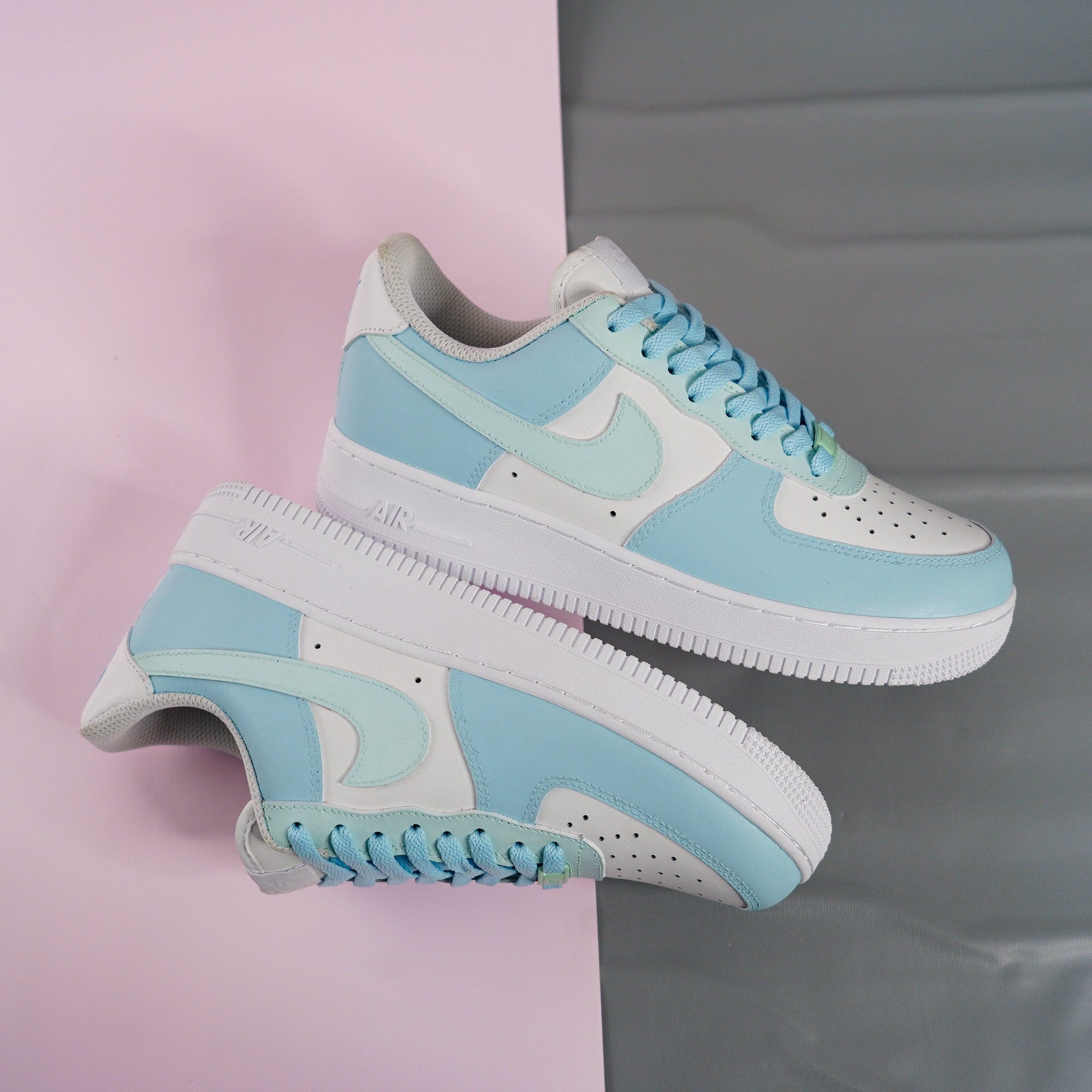 Blue Air Force 1s Custom Shoes Sneakers-shecustomize