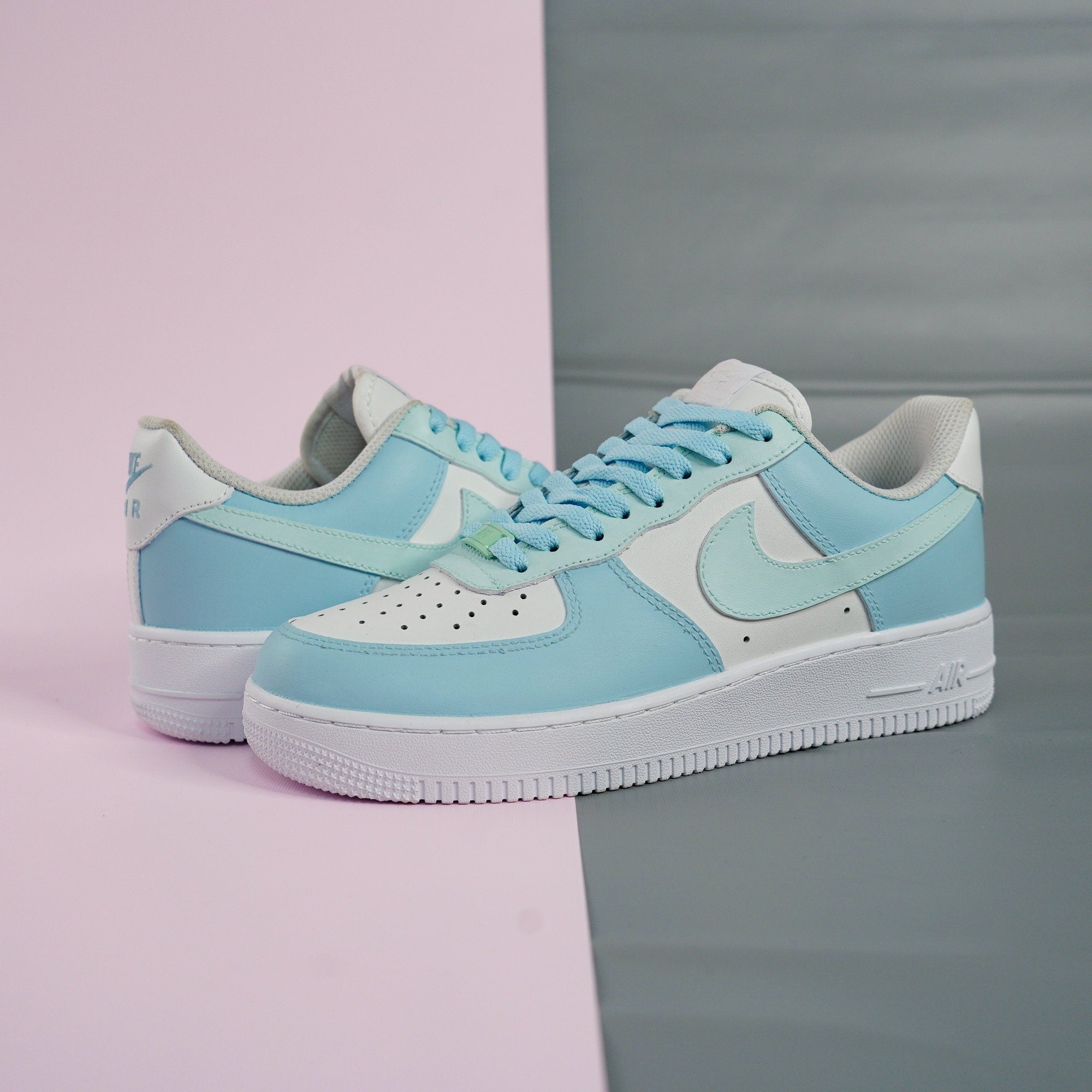 Blue Air Force 1s Custom Shoes Sneakers-shecustomize