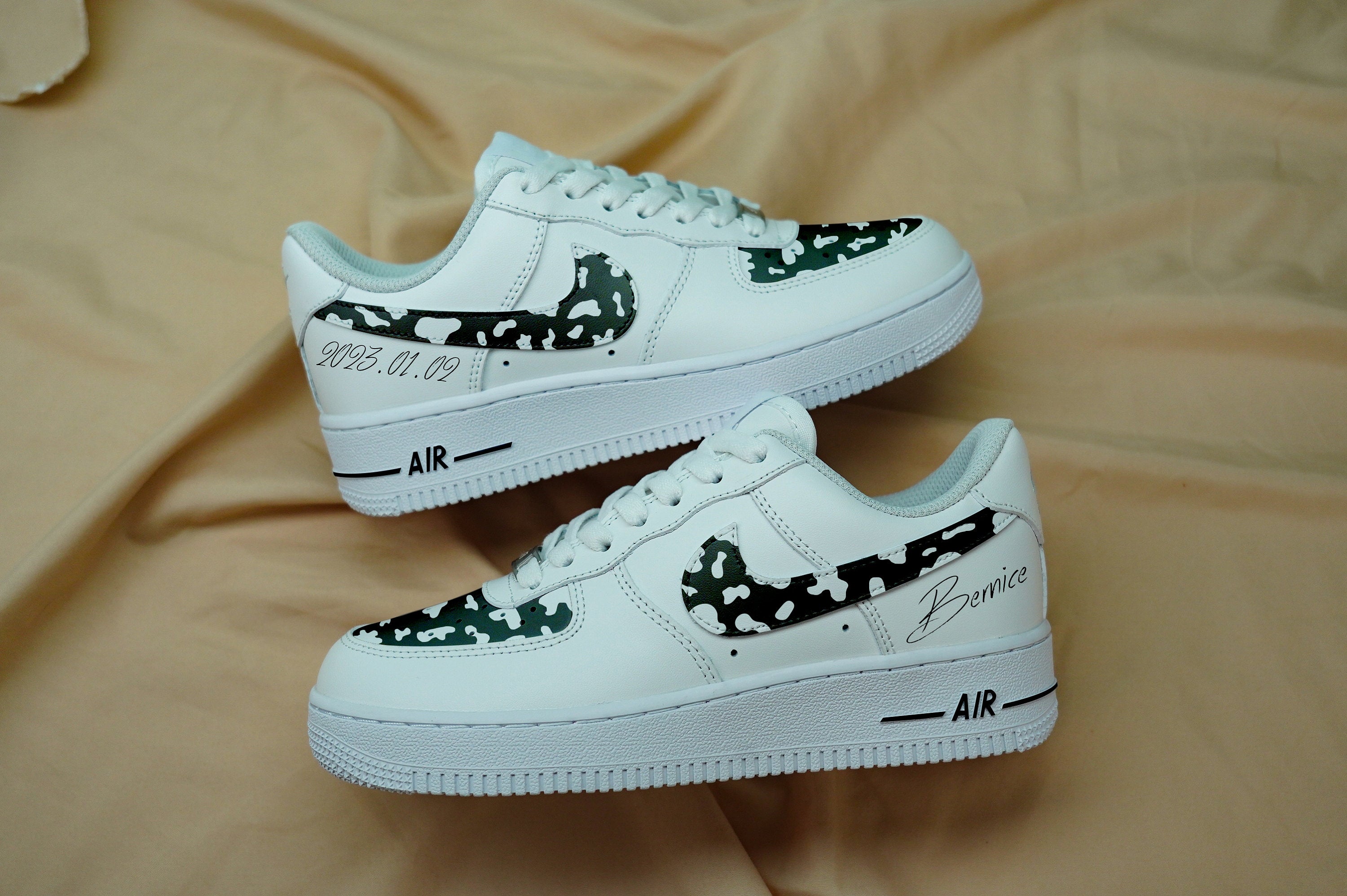 Cow Print Air Force 1s Custom Shoes Sneakers-shecustomize