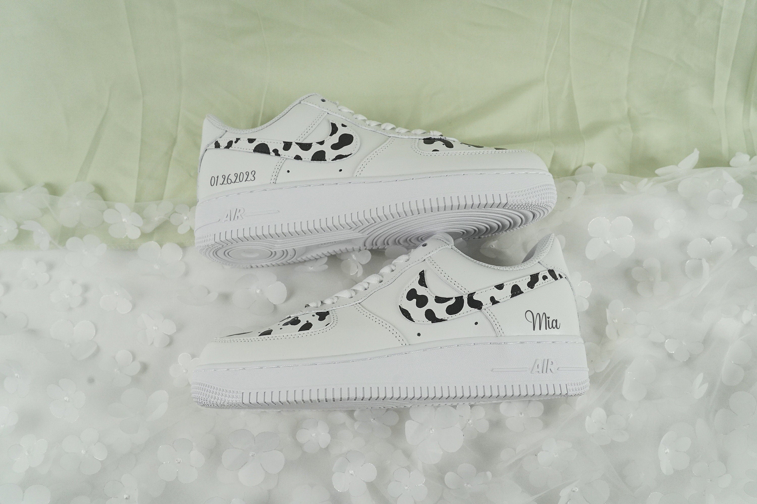 Cow Print Air Force 1s Custom Shoes Sneakers-shecustomize