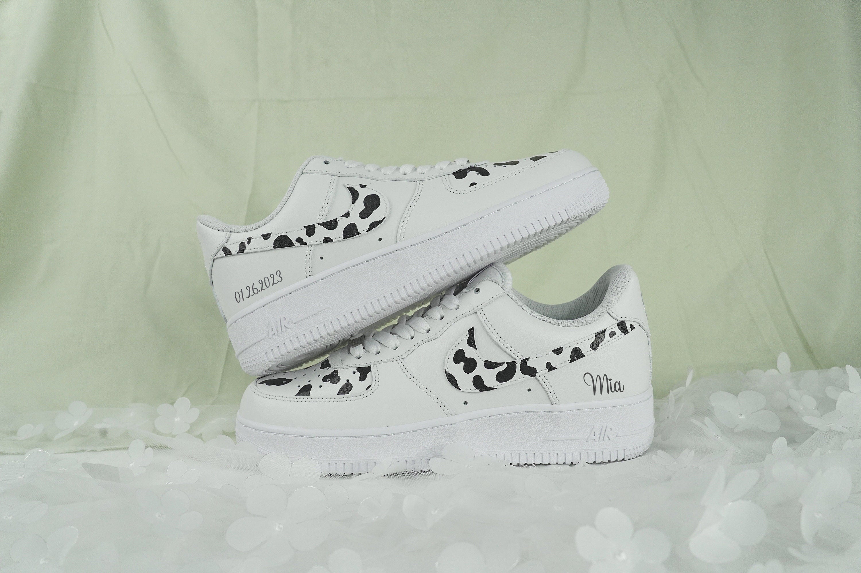 Cow Print Air Force 1s Custom Shoes Sneakers-shecustomize