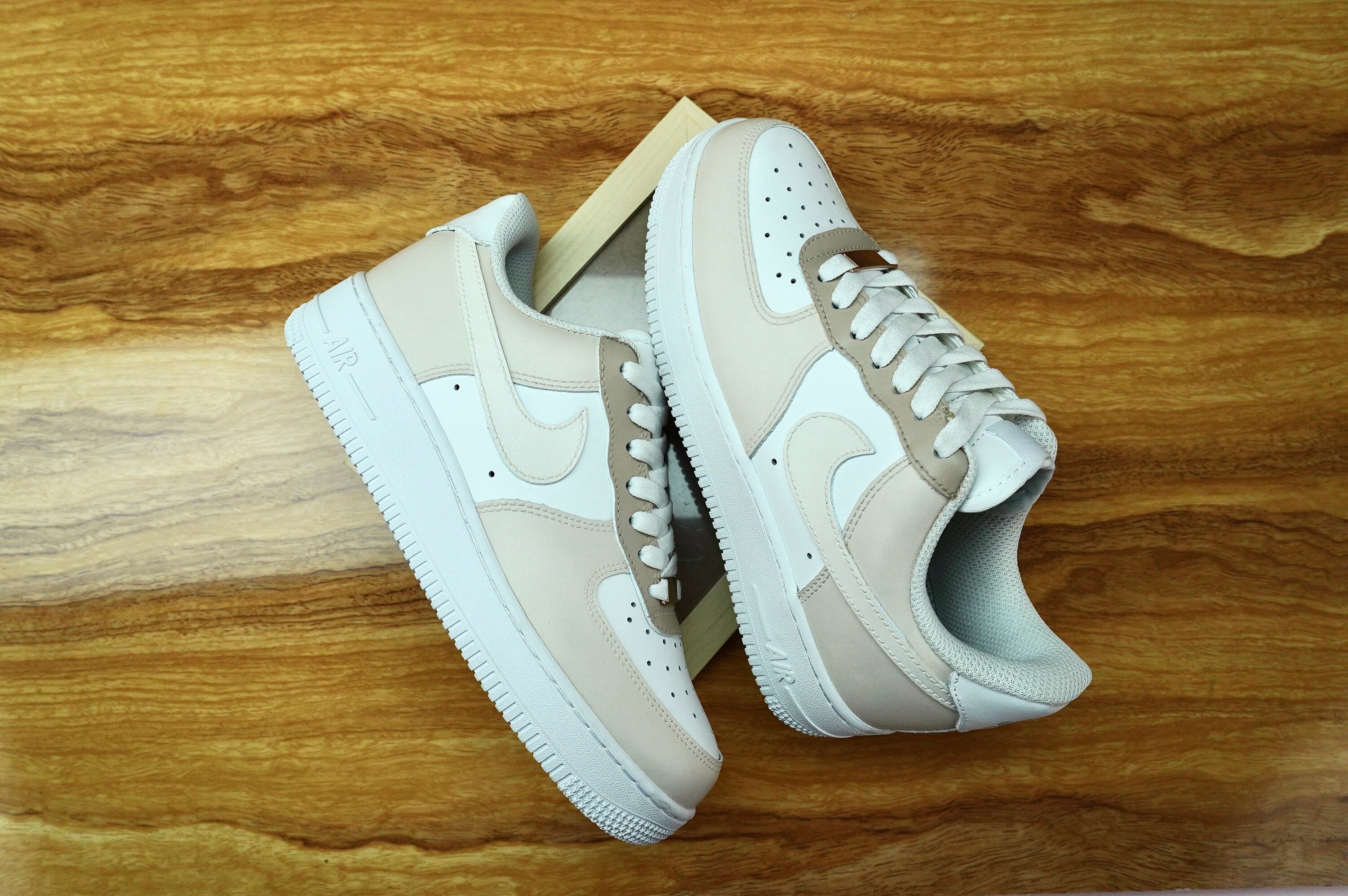 Beige Brown Air Force 1s Custom Shoes Sneakers-shecustomize