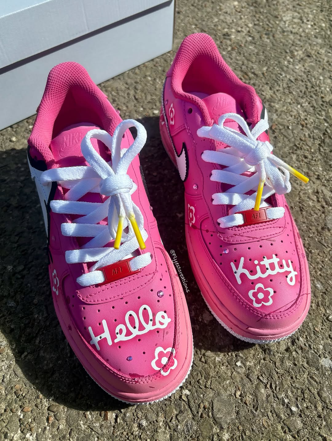 Hand Painted Hello Kitty Custom Pink Air Force 1 Sneakers-shecustomize