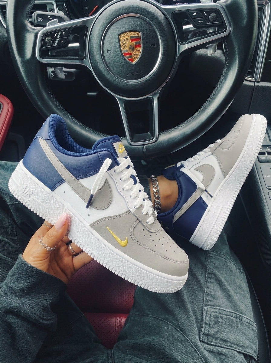Gray Blue White Custom Air Force 1-shecustomize