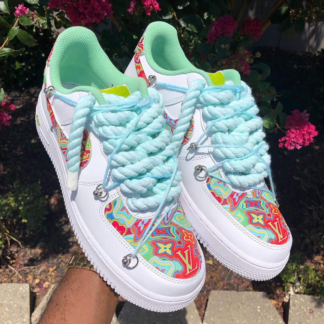 Hand Painted Colorful Custom Air Force 1 Sneakers-shecustomize