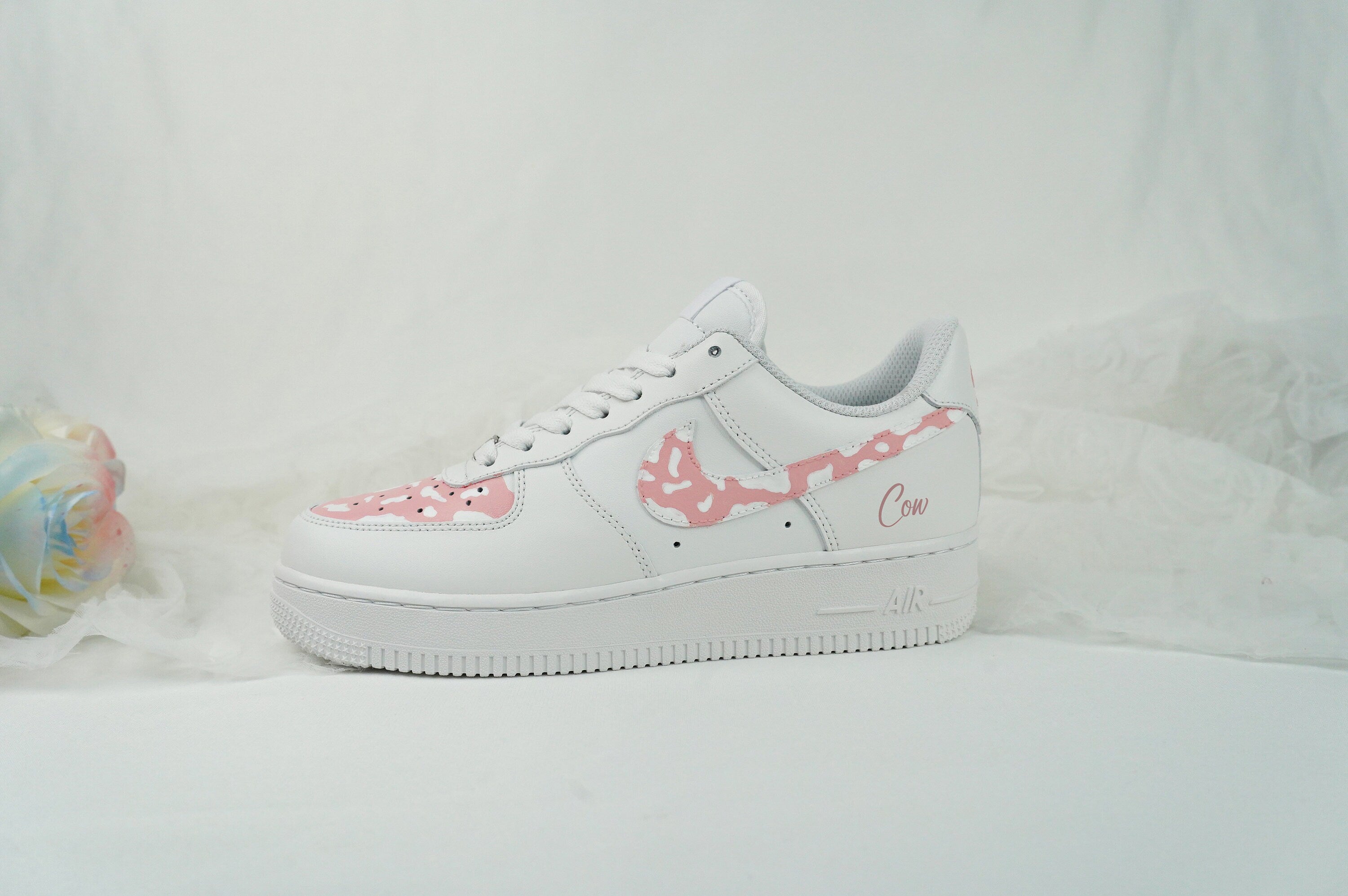 Pink Cow Print Air Force 1s Custom Shoes Sneakers-shecustomize