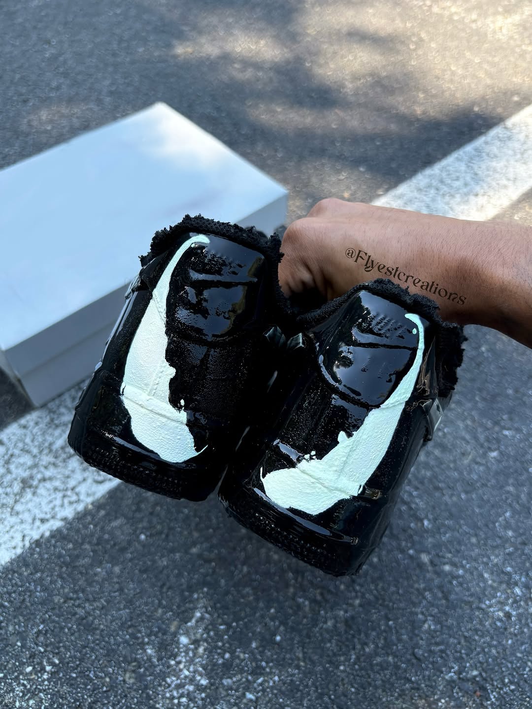 Hand Painted Black Venom Custom Air Force 1 Sneakers-shecustomize