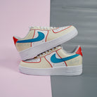Unique Blue Beige Air Force 1s Custom Shoes Sneakers-shecustomize