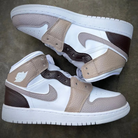Custom Jordans Grey Khaki Black
