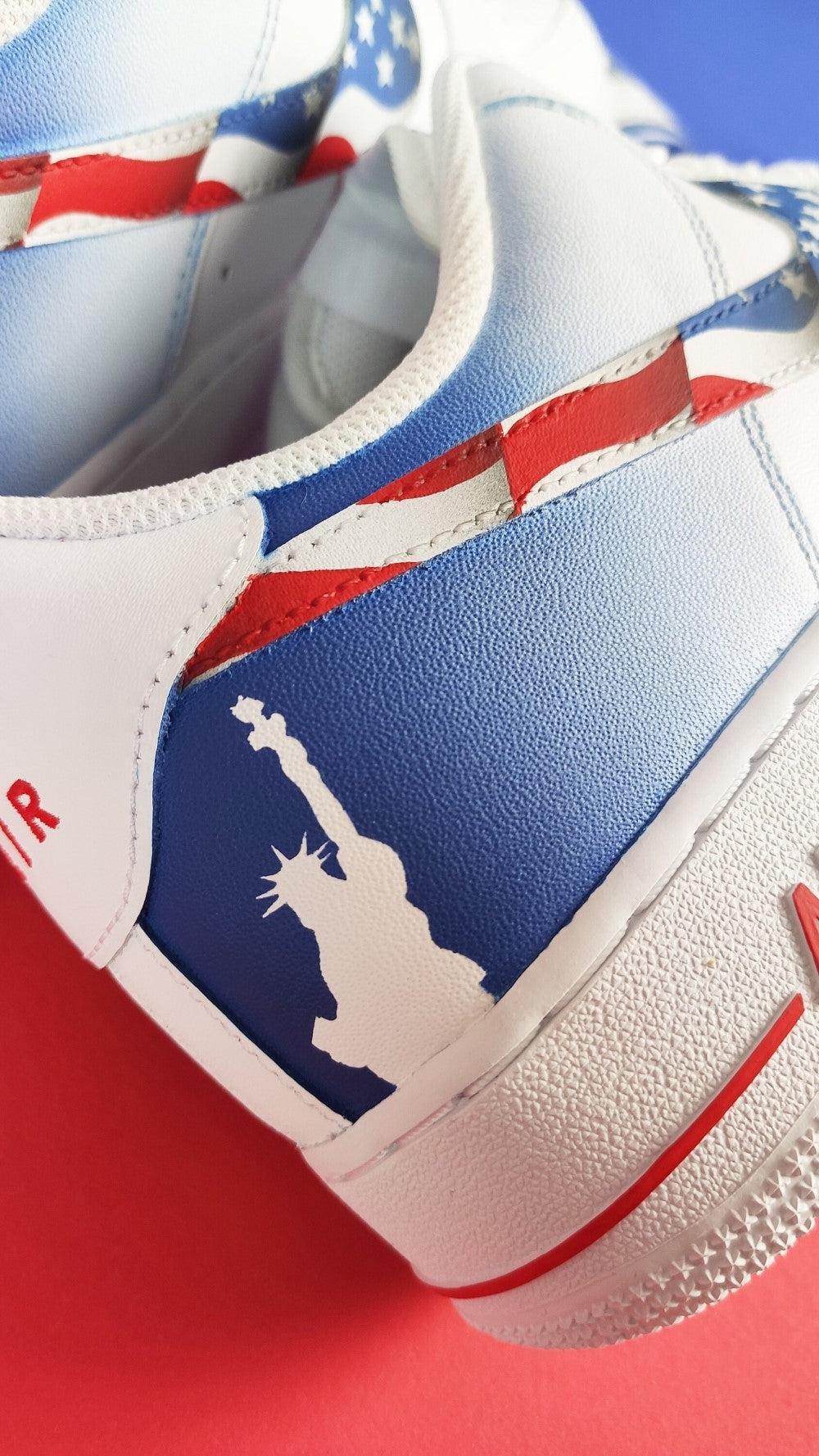 American Flag Statue of Liberty Custom Air Force 1-shecustomize