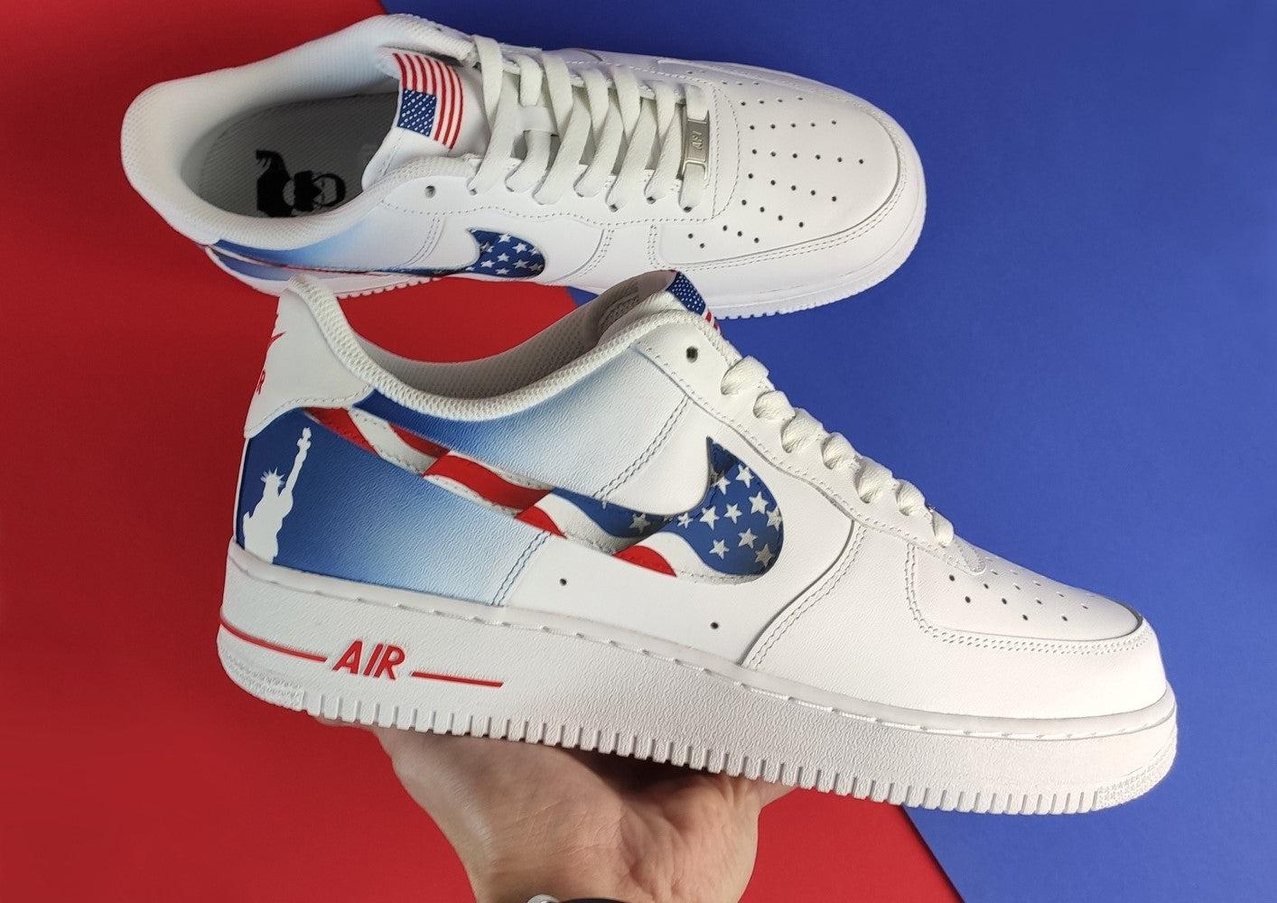 American Flag Statue of Liberty Custom Air Force 1-shecustomize