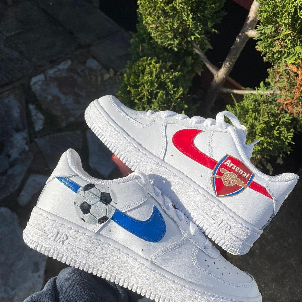 Arsenal Blue Red Custom Air Force 1-shecustomize