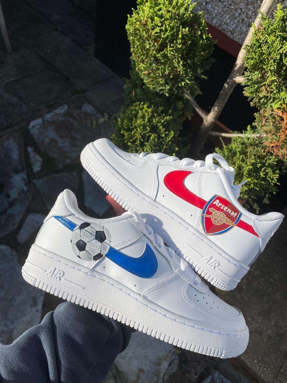 Arsenal Blue Red Custom Air Force 1-shecustomize