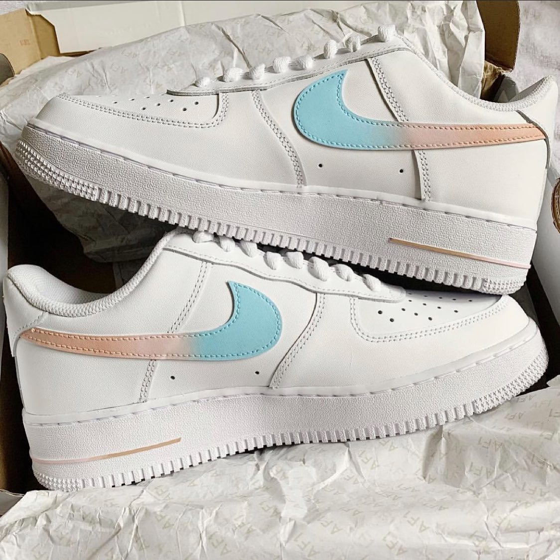Baby Blue Blush Custom Air Force 1-shecustomize