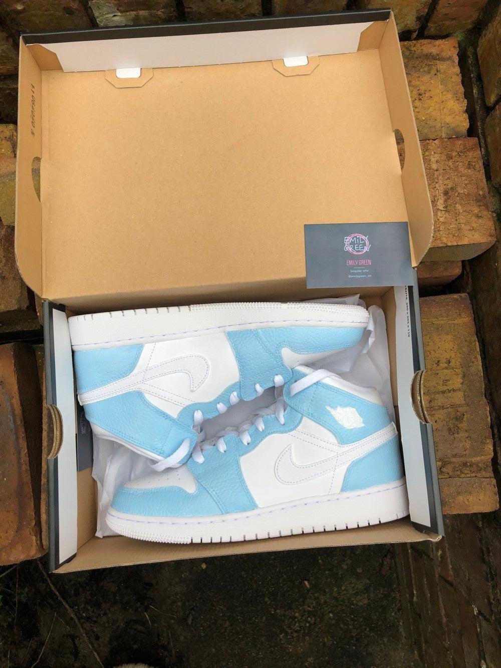 Baby Blue Custom Air Jordan 1-shecustomize
