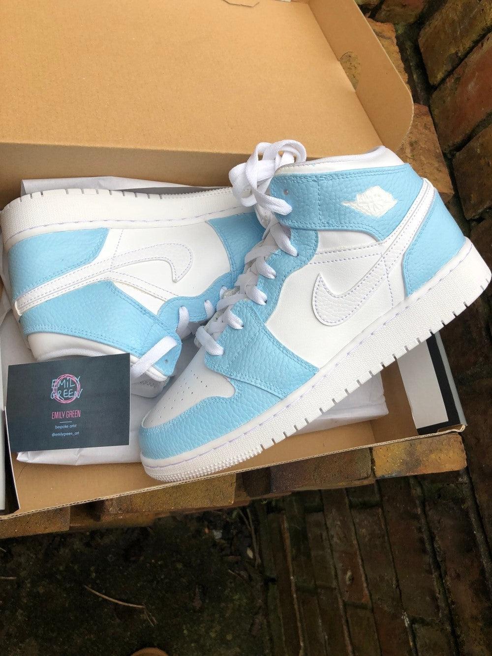 Baby Blue Custom Air Jordan 1-shecustomize
