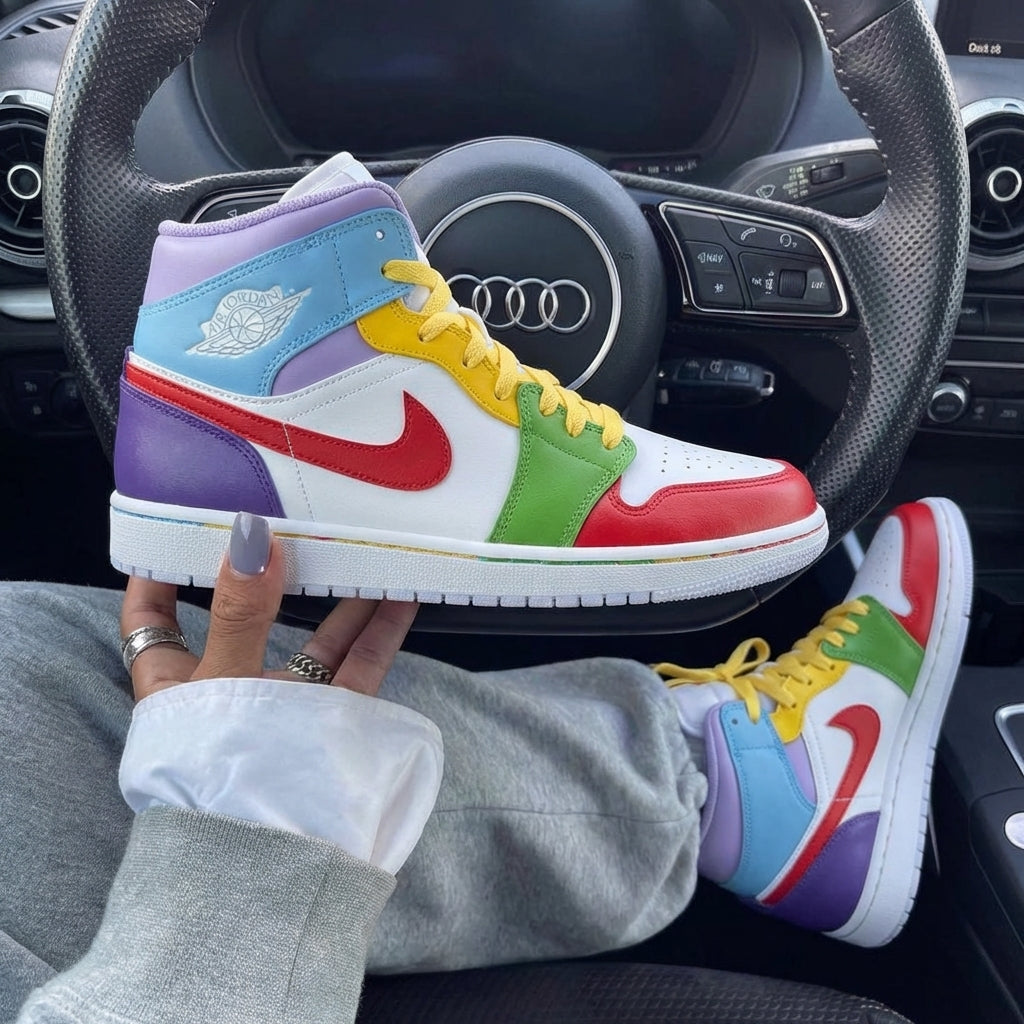 Baby Blue Purple Red Green Yellow Custom Air Jordan 1-shecustomize