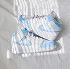 Baby Blue Swoosh Custom Air Jordan 1-shecustomize