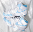 Baby Blue Swoosh White Custom Air Jordan 1-shecustomize