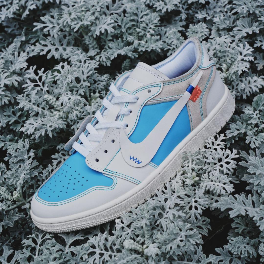 Baby Blue White Custom Air Jordan 1-shecustomize