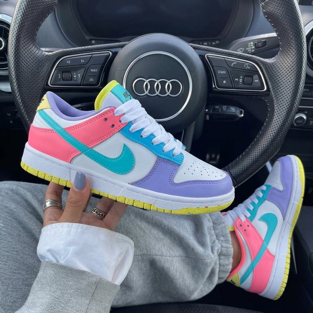 Baby Pink Baby Blue Color Block Custom Dunk-shecustomize