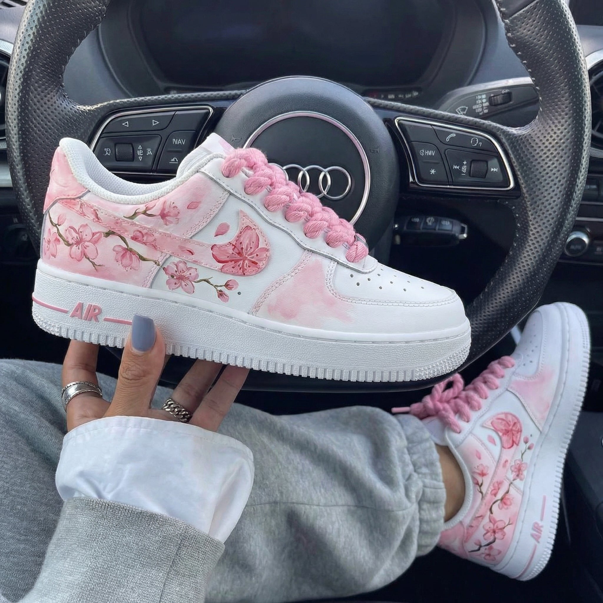 Baby Pink Cherry Blossom Custom Air Force 1-shecustomize