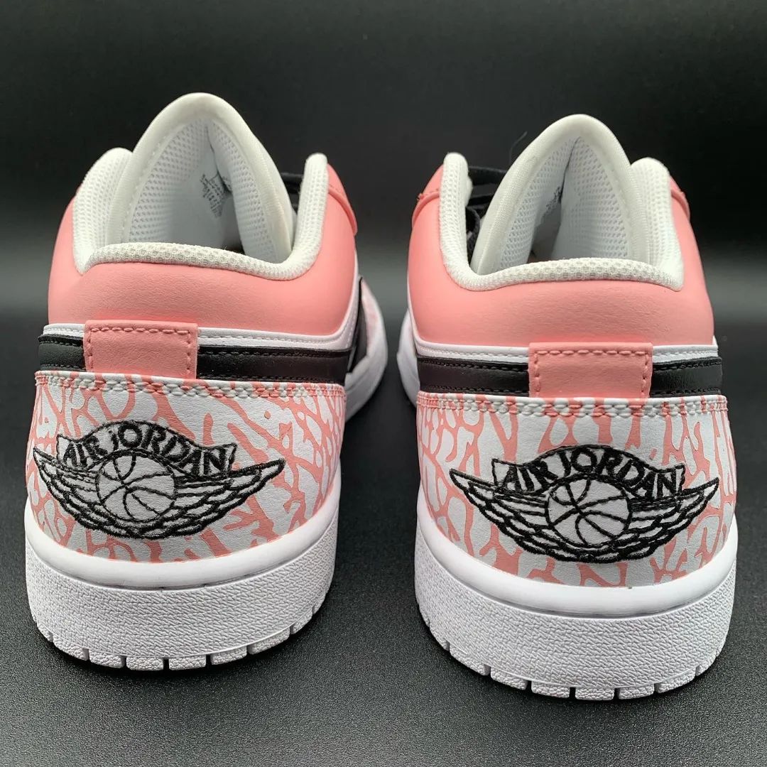 Baby Pink Crackle Pattern Custom Air Jordan 1-shecustomize