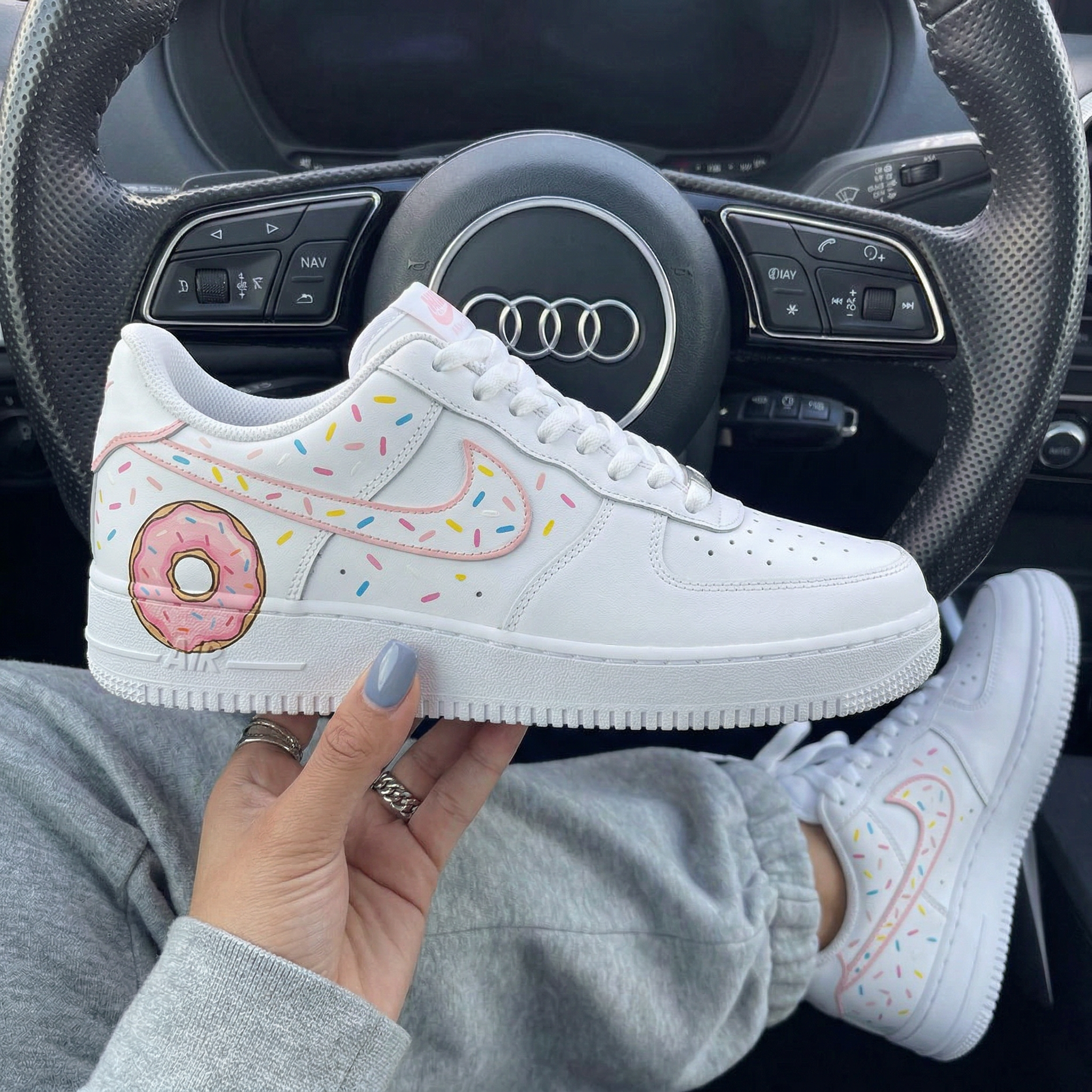 Baby Pink Donut Sprinkles Custom Air Force 1-shecustomize