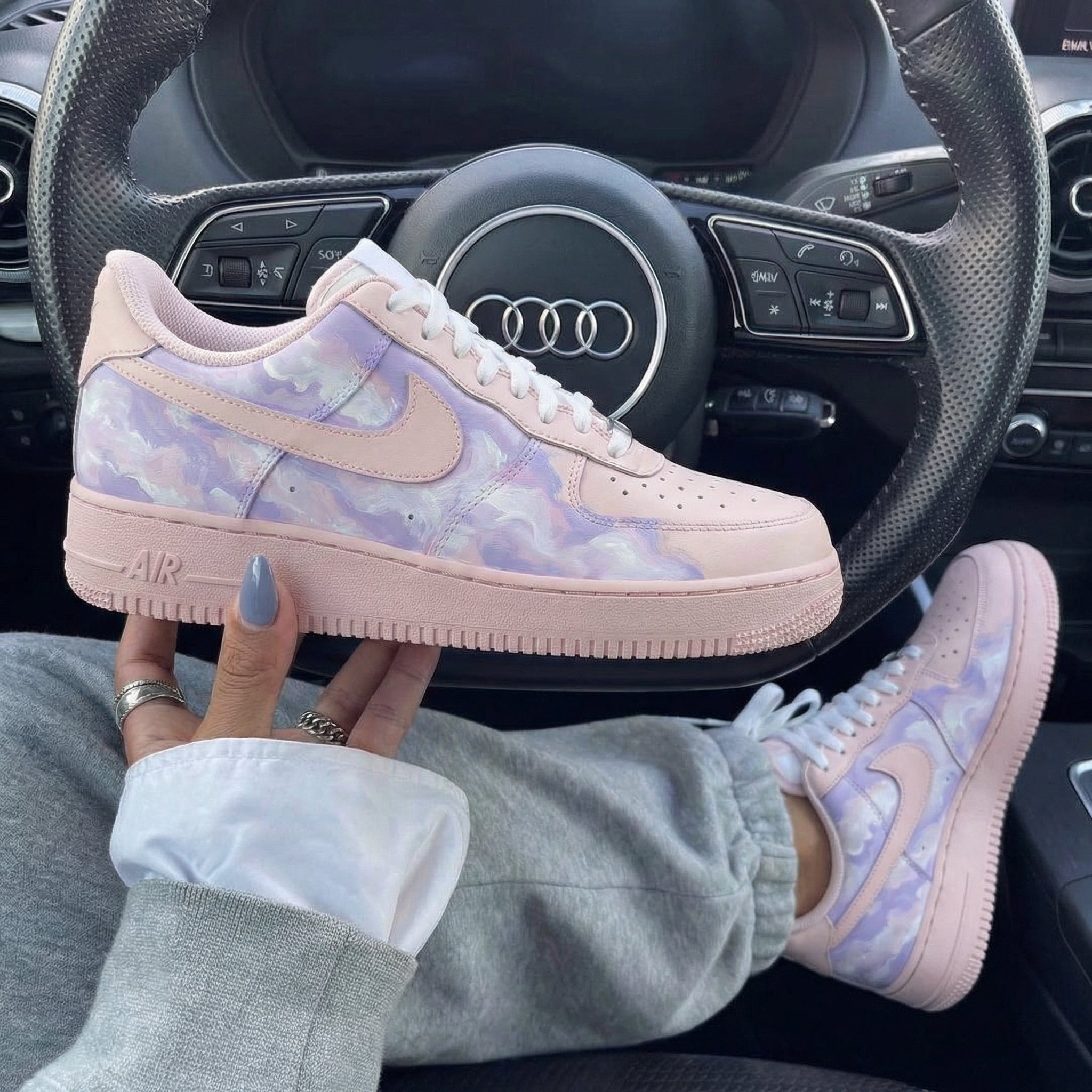 Baby Pink Lavender Cloud Custom Air Force 1-shecustomize