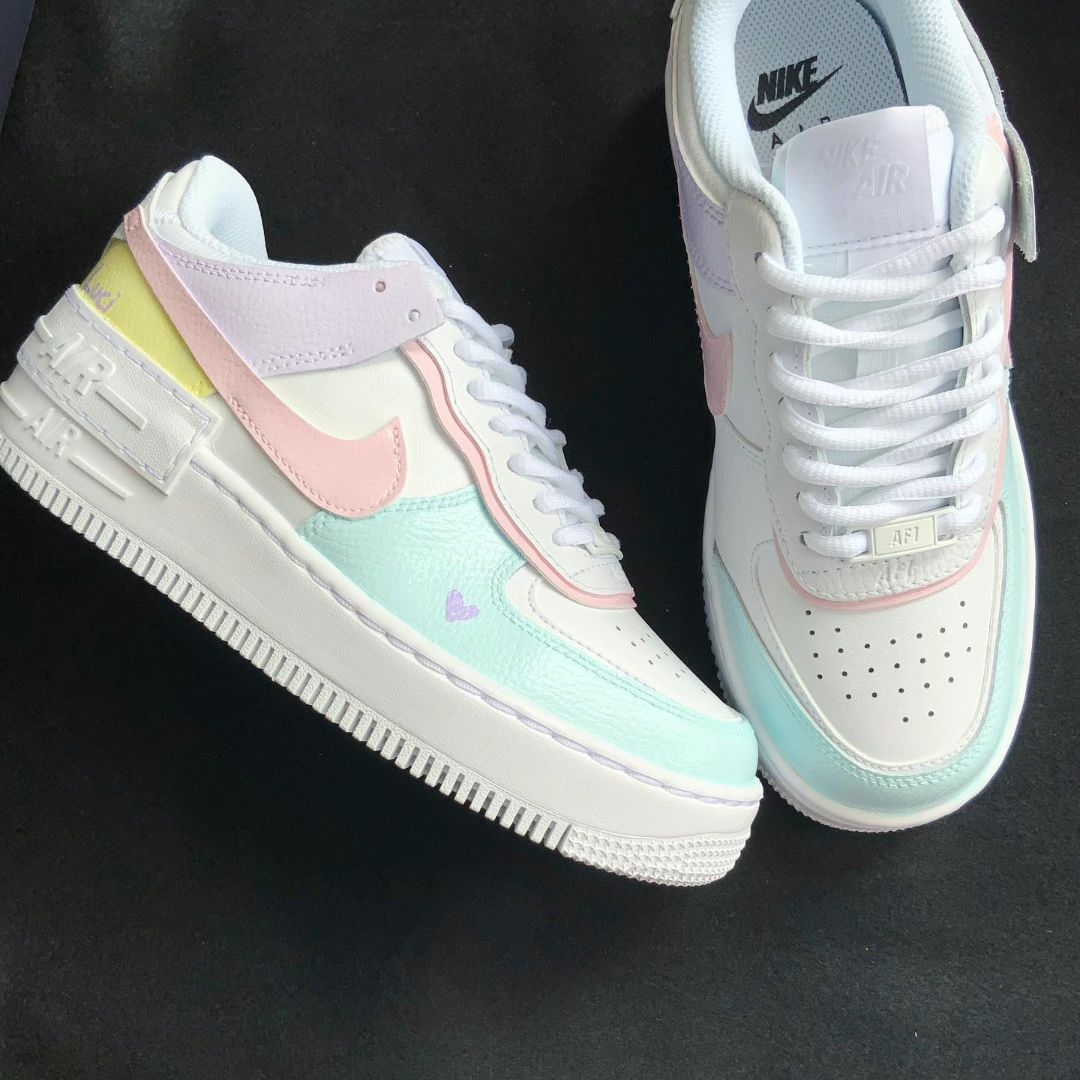 Baby Pink Mint Floral Custom Air Force 1-shecustomize